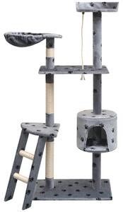 Škrabadlo pro kočky, sisalové sloupky 150 cm šedá potisk tlapek 170486