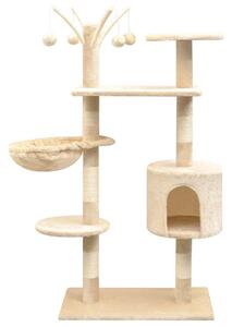 Škrabadlo pro kočky se sisalovými sloupky, 125 cm, béžová 170482