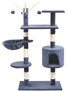 Škrabadlo pro kočky se sisalovými sloupky, 125 cm, tmavě modrá 170484