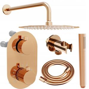 Mexen Kai DR70 podomítkový sprchový set s 25 cm hlavovou sprchou, růžová zlatá, 77602DR7025-60
