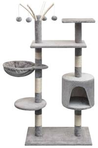 Škrabadlo pro kočky se sisalovými sloupky, 125 cm, šedá 170480