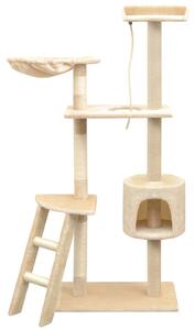 Škrabadlo pro kočky se sisalovými sloupky, 150 cm, béžová 170487