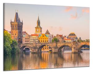 Obraz na plátně Karlův most a Vltava