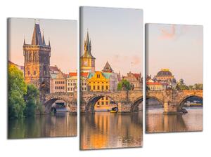 Obraz na plátně Karlův most a Vltava