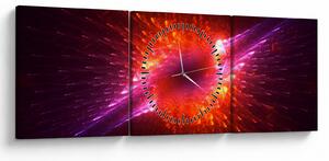 Obraz moderní trnité abstrakce (s hodinami) (90x30 cm)