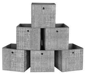 Úložné boxy GARY 6ks, 30x30x30cm, šedá SongmicsHome