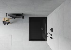 Mexen SLIM - Obdélníková sprchová vanička 100x90x5cm + černý sifon, černá, 40709010B