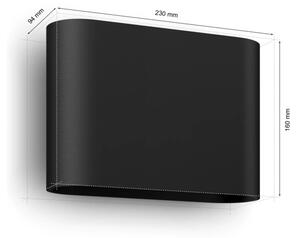 Philips Hue White and color ambiance 8720169234505 Dymera nástěnné svítidlo LED 10,2W/1020lm 2200-6500K+RGB IP44 černá