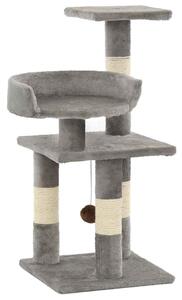 Škrabadlo pro kočky se sisalovými sloupky 65 cm šedé 170607