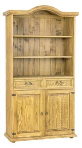 RG704 dřevěná rustikální knihovna z přírodní borovice Drewmax (Povrch přírodní vosk!)