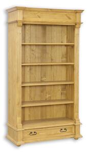 RG705 dřevěná rustikální knihovna z přírodní borovice Drewmax (Povrch přírodní vosk!)
