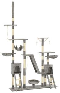 Škrabadlo pro kočky se sisalovými sloupky 230–250 cm šedé 170617