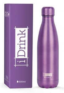 IDRINK Nerezová kovová termoláhev, vzor metallic purple, 500 ml