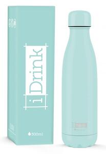 IDRINK Nerezová kovová termoláhev, vzor mint zelená, 500 ml