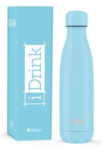 IDRINK Nerezová kovová termoláhev vzor světle modrá, 500 ml