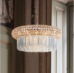 Ideal Lux - Křišťálový lustr na řetězu NABUCCO 12xE14/40W/230V pr. 60 cm zlatá