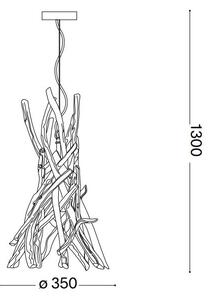 Ideal Lux - Lustr na lanku DRIFTWOOD 1xE27/60W/230V guava