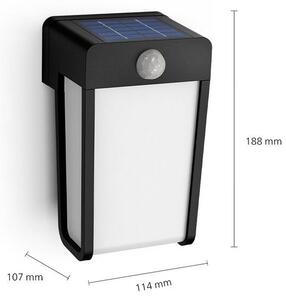 Philips 8720169265509 Outdoor solar Shroud solární nástěnné svítidlo se senzorem PIR LED 2,3W 250/25lm 2700K IP44 černá, čírá