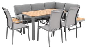 Doppler EXPERT PLUS AVERSA TEAK - zahradní 6-dílná hliníková jídelní souprava