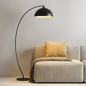 Lindby Oblouková lampa Jonera, černá, kov, E27, výška 185 cm, Černá, Obývací pokoj / jídelna, kov, Young lifestyle