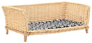 Pelíšek pro psy s poduškou 90 x 54 x 35 cm přírodní vrba 170775