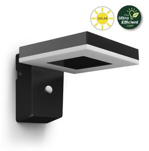 Philips 8720169265745 UltraEfficient Solar Zonal solární nástěnné svítidlo se senzorem PIR LED 1,3W 250/25lm 3000K IP44 černá
