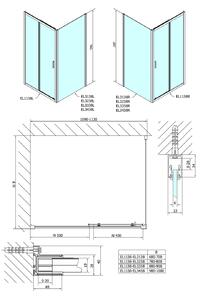Polysan EASY LINE sprchové dveře 1100mm, sklo Brick