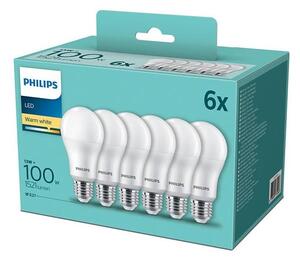 SADA 6x LED Žárovka Philips A60 E27/13W/230V 2700K