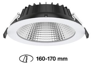 SLC vestavné LED svítidlo Shift pr.160-170 mm bílé 1900lm 3000/4000K Ra80 bez driveru IP54/IP40 UGR19