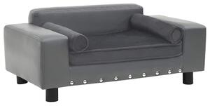 Pohovka pro psy šedá 81 x 43 x 31 cm plyš a umělá kůže 170953