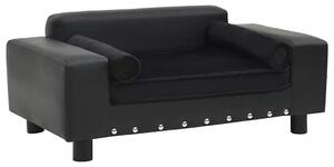 Pohovka pro psy černá 81 x 43 x 31 cm plyš a umělá kůže 170954