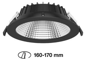 SLC vestavné LED svítidlo Shift pr.160-170 mm černé 1900lm 3000/4000K Ra80 bez driveru IP54/IP40 UGR19