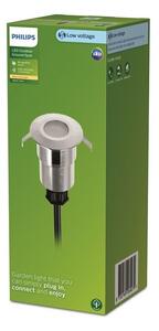 Philips 8720169269279 GardenLink Low Volt Spore nízkonapěťové venkovní svítidlo do země LED 1W/120lm 2700K IP67 stříbrná, bez napájení