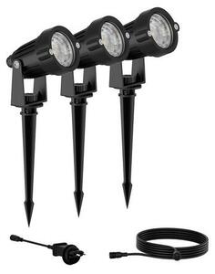Philips 8720169269392 GardenLink Low Volt Caper nízkonapěťové venkovní svítidlo/reflektor 24V LED 3x1,5W/180lm 2700K IP44 černá 3-set+adaptér+kabel 5m