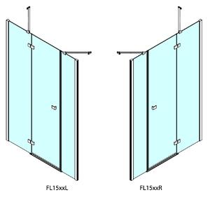 Polysan FORTIS LINE sprchové dveře do niky trojdílné 1500mm, čiré sklo, pravé