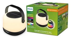 Philips 8720169296503 Alula přenosné solární svítidlo LED 1,2W 80/20lm 3000K+RGB IP44 černá, bílá