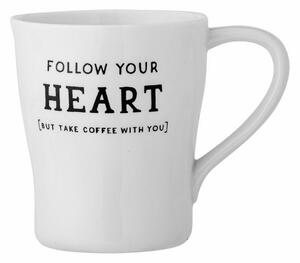 Hrnek Follow Your Heart White 330 ml Bloomingville