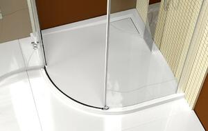 Polysan LUSSA sprchová vanička z litého mramoru se záklopem, čtvrtkruh 90x90cm, R550