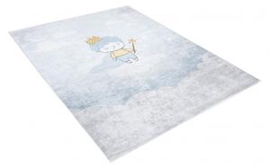Makro Abra Dětský kusový koberec vhodný k praní BAMBINO 2549 Chlapeček Princ pogumovaný krémový modrý Rozměr: 140x200 cm