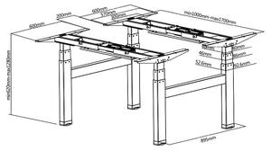 Elektrický rám stolu na 2 nezávisle polohovatelné stolové desky Fiber Mounts M7C94
