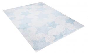 Makro Abra Dětský kusový koberec vhodný k praní BAMBINO 2723 Hvězdy hvězdičky pogumovaný krémový modrý Rozměr: 160x230 cm