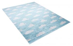 Makro Abra Dětský kusový koberec vhodný k praní BAMBINO 2469 Mráčky Nebe protiskluzový modrý Rozměr: 120x170 cm