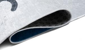 Makro Abra Dětský kusový koberec vhodný k praní BAMBINO 2680 Čísla Auto Letadlo Koníček pogumovaný krémový modrý Rozměr: 140x200 cm