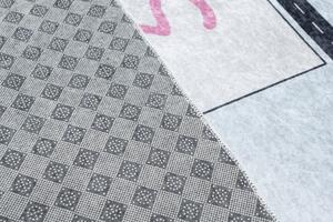Makro Abra Dětský kusový koberec vhodný k praní BAMBINO 2168 Cesta Skakací panák protiskluzový krémový modrý Rozměr: 80x150 cm