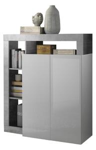 Komoda LENOR 146x93x42 cm bílá/šedá beton