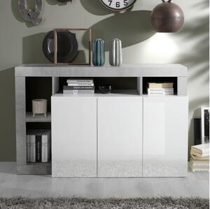 Komoda LENOR 146x93x42 cm bílá/šedá beton