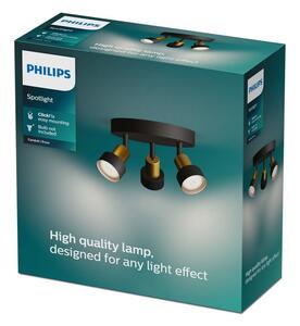 Philips 8720169299955 Conduit stropní bodové svítidlo/spot D196mm 3xGU10 černá, mosazná, ClickFix