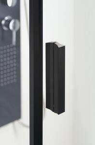 Polysan ZOOM LINE BLACK čtvrtkruhová sprchová zástěna 900x900mm, čiré sklo, levá