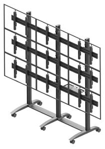 Profesionální podlahový pojízdný stojan na 9 Tv monitorů Edbak VWTA3357