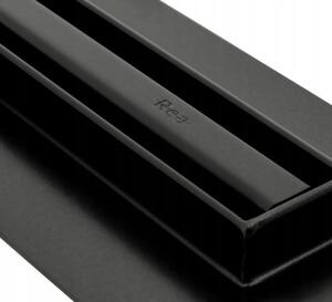 Rea Lineární nerezový odtokový žlab NEO SLIM BLACK PRO 60 cm s 360° stupňovým sifonem, černý, REA-G8900
